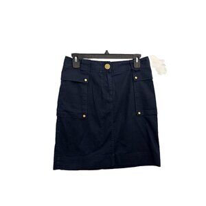 Tory Burch Navy blue nautical old money utility cargo pencil skirt size 4